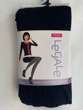 Legale black luxe cooling tights plus size new fall winter work office